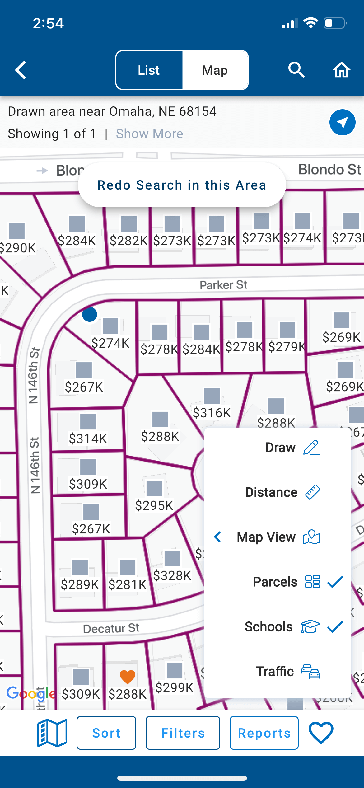 RPR app Map Actions Menu Realtors Property Resource (RPR)
