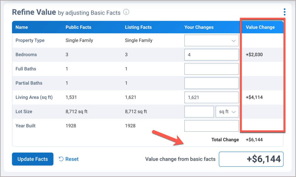 How do I change the estimated value? (Refine Value tool) - Realtors ...