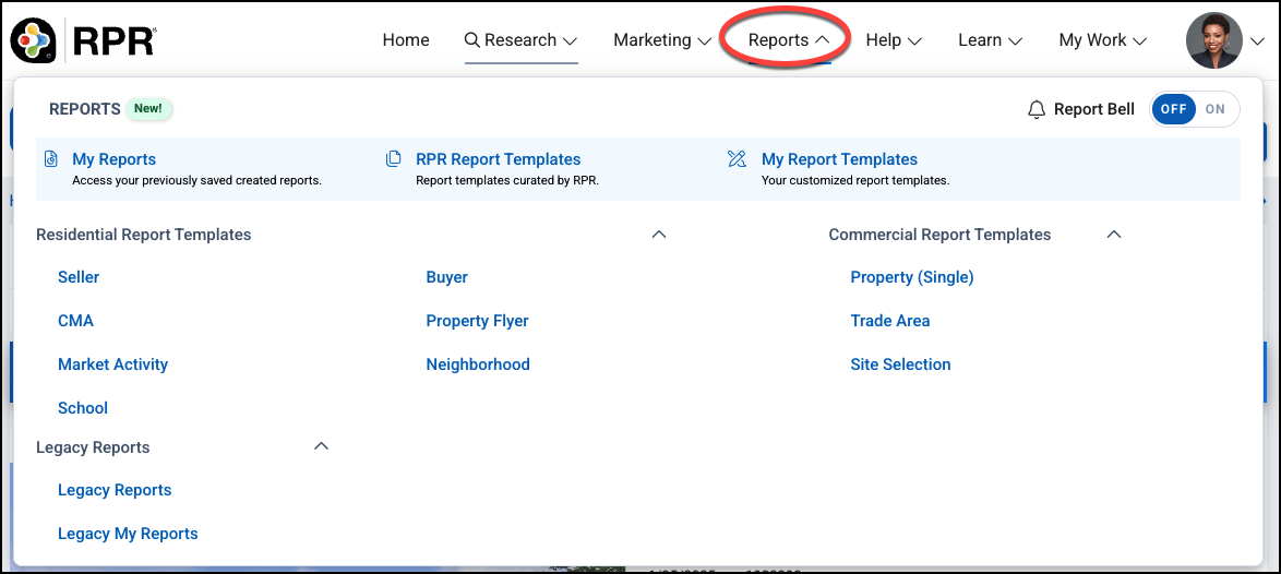 Primary Report System – Reports tab Primary Report System – Reports tab