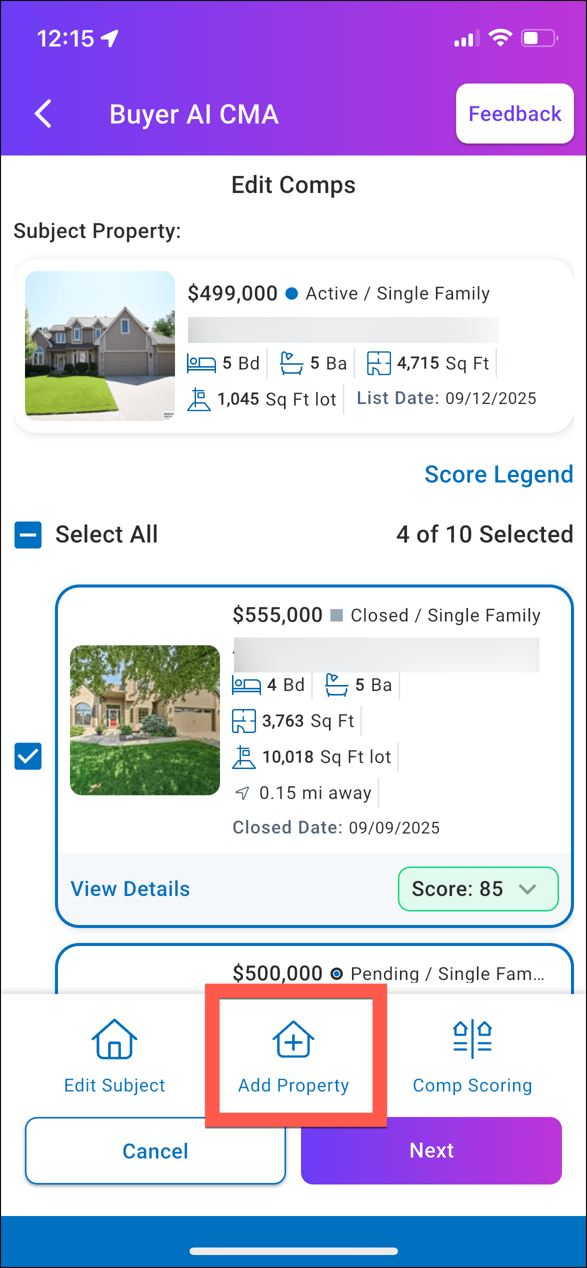 AI CMA Add Property 1